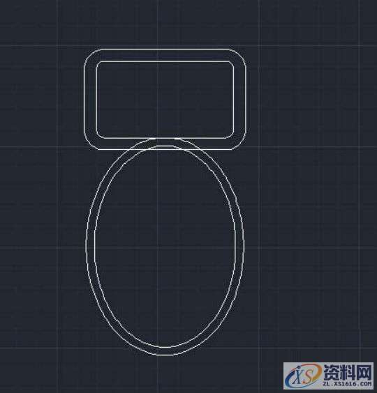 CAD绘制马桶平面图实例