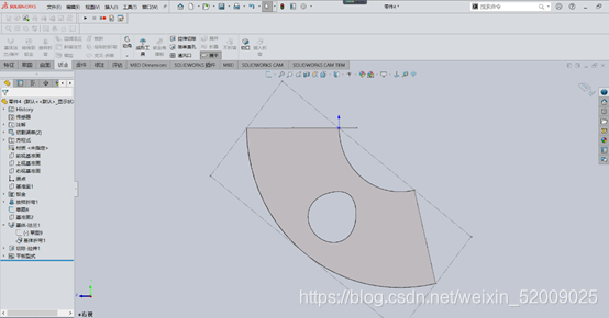 用SOLIDWORKS钣金绘制斜面上带有直筒的喇叭口