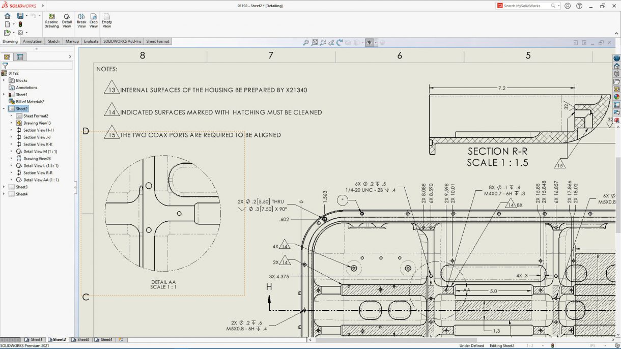 SOLIDWORKS 2021工程图详图模式