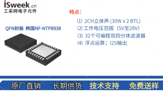 低内阻、高性能数字音频功放芯片-NTP8938的图1