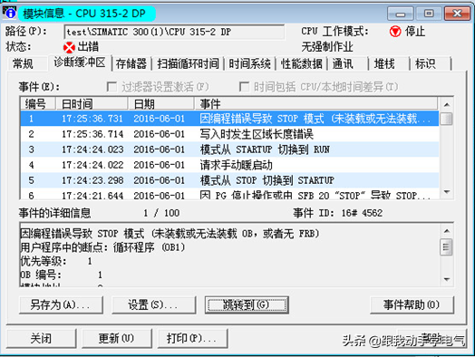 西门子PLC如何通过CPU 指示灯/STOP（停机）诊断的图4