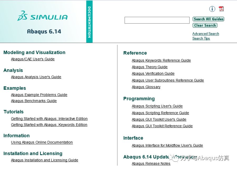 Abaqus的帮助文档 附Abaqus Analysis User