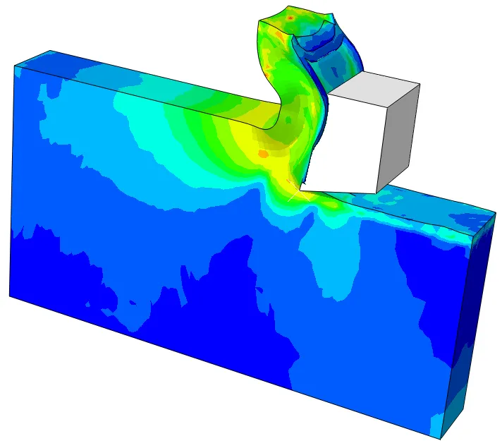 ABAQUS 热结构耦合显示动力学三维正交切削分析案例的图3