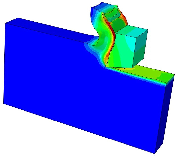 ABAQUS 热结构耦合显示动力学三维正交切削分析案例的图4