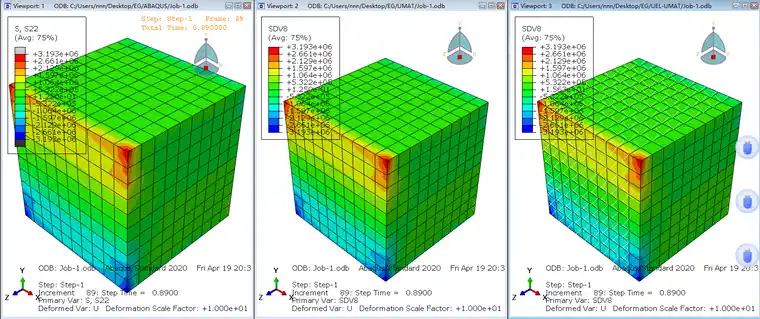 ABAQUS 二次开发（UEL+UMAT C3D8 单元动力隐式计算）的图6