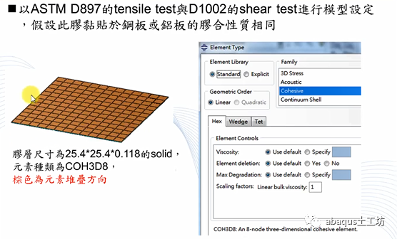 Abaqus胶合材料的行为及设置方法的图11