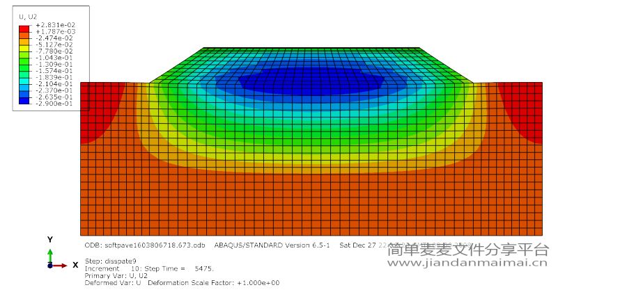 abaqus沥青路面结构沉降计算模型的图7