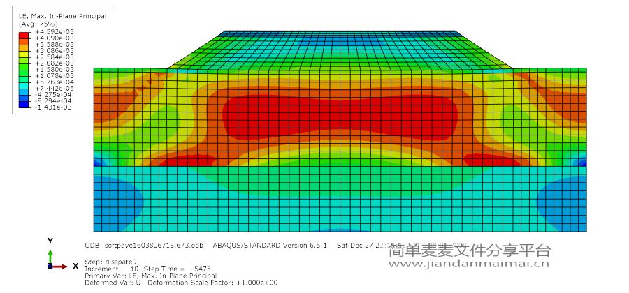 abaqus沥青路面结构沉降计算模型的图5