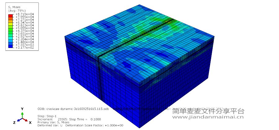 ABAQUS沥青路面结构裂缝模拟与分析模型。的图6