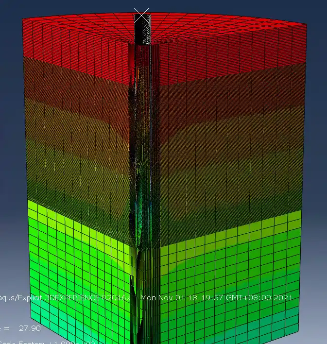 ABAQUS CEL (例8) 海上开口桩贯入软粘土的图1