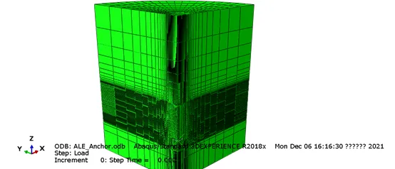 ABAQUS ALE (例1) 3D模拟板锚或螺旋桩上拔过程的图1