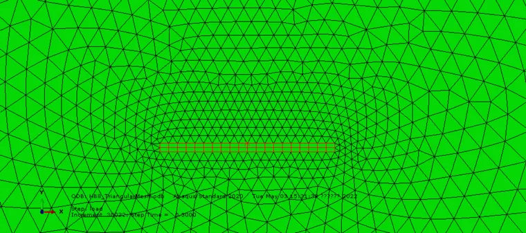 ABAQUS 小应变分析(例1) 2D板锚或螺旋锚的上拔的图5