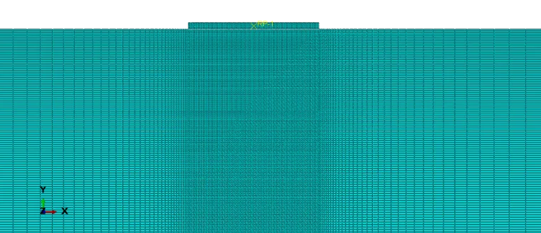 ABAQUS 小应变分析(例5) 考虑比奥固结的地基承载力分析的图3