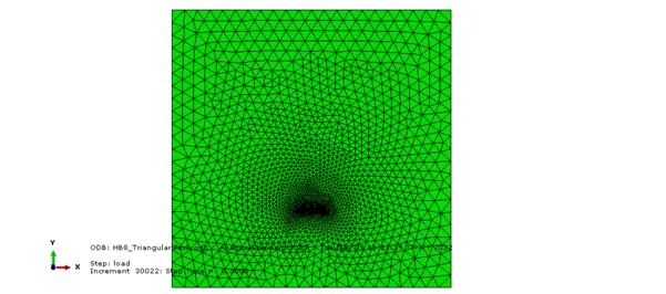 ABAQUS 小应变分析(例1) 2D板锚或螺旋锚的上拔的图4