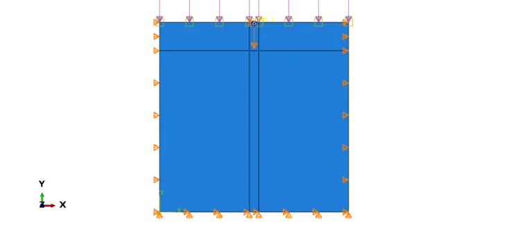 ABAQUS 小应变分析(例5) 考虑比奥固结的地基承载力分析的图1