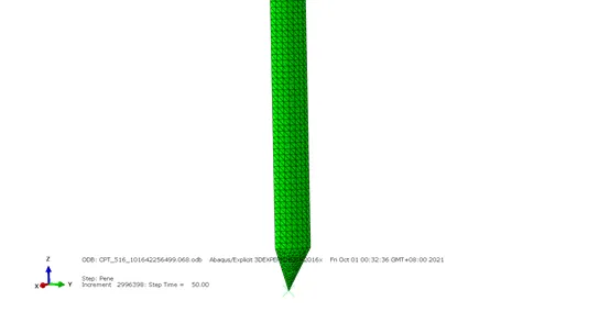 ABAQUS CEL (例7) 3D模拟岩土静力触探(CPT)贯入砂土的图2