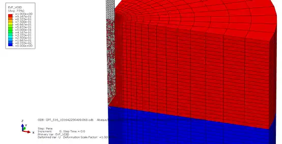 ABAQUS CEL (例7) 3D模拟岩土静力触探(CPT)贯入砂土的图4