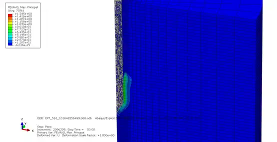 ABAQUS CEL (例7) 3D模拟岩土静力触探(CPT)贯入砂土的图6