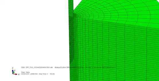 ABAQUS CEL (例7) 3D模拟岩土静力触探(CPT)贯入砂土的图3