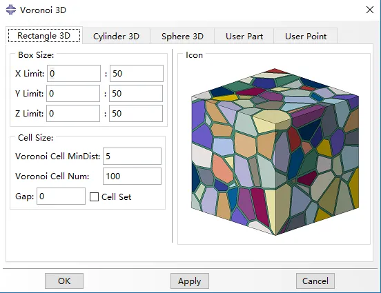 晶体塑性有限元 Abaqus 三维泰森多边形（voronoi模型）插件  V1.1的图2