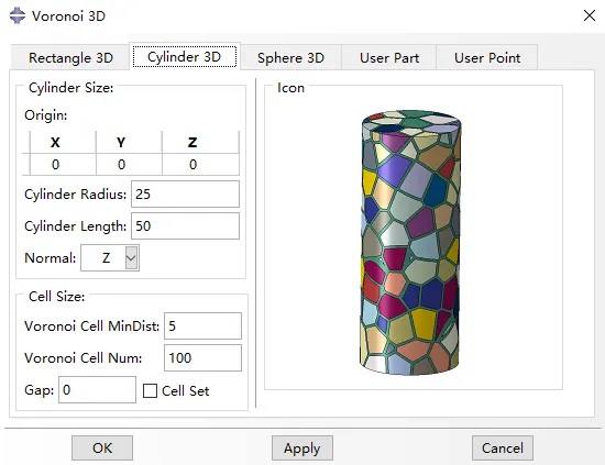 晶体塑性有限元 Abaqus 三维泰森多边形（voronoi模型）插件  V1.1的图3