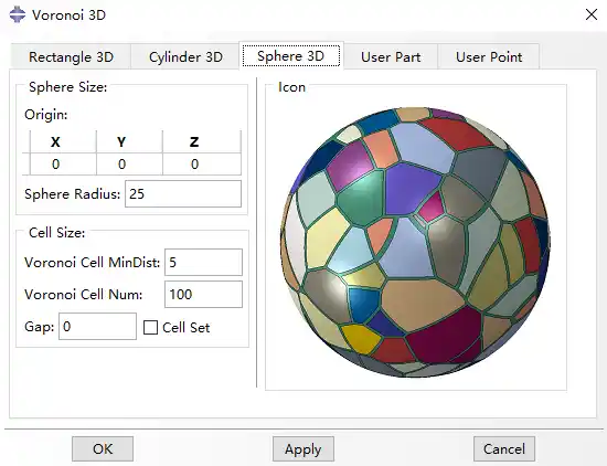 晶体塑性有限元 Abaqus 三维泰森多边形（voronoi模型）插件  V1.1的图4