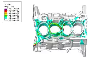 达索系统SIMULIA Abaqus在发动机缸体疲劳试验模拟分析中的应用的图8