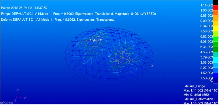 【iSolver案例分享24】球面网壳模态分析的图15