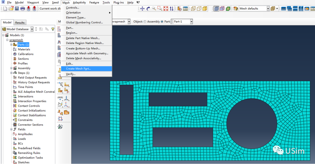 [Abaqus wrapMesh教学] 三句Python脚本实现网格卷曲的图5