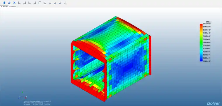 【iSolver案例分享53】简易箱型梁纯弯分析的图3