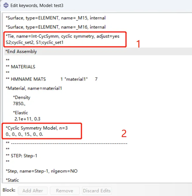 Hypermesh2021，abqus2021，周期对称cyclic symmetry问题的图1