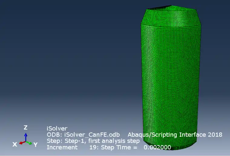 【iSolver案例分享】铝制易拉罐的单向压缩试验的图3
