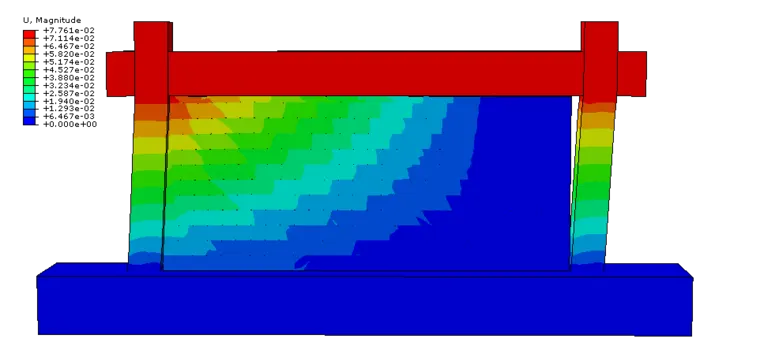 ABAQUS 砖块砂浆填充墙的开裂模拟的图4