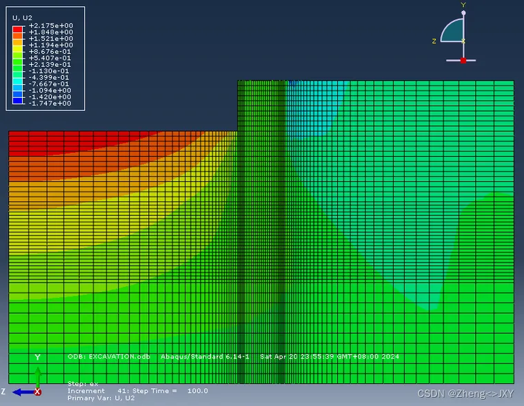 Abaqus-基坑开挖三维模拟-双排桩悬臂支护的图1