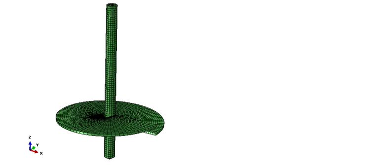 ABAQUS CEL(例11) 螺旋桩(Helical Pile)的贯入模拟的图4