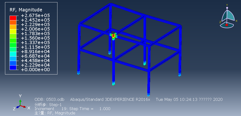 Abaqus 三维刚架与桁架模型分析的图8