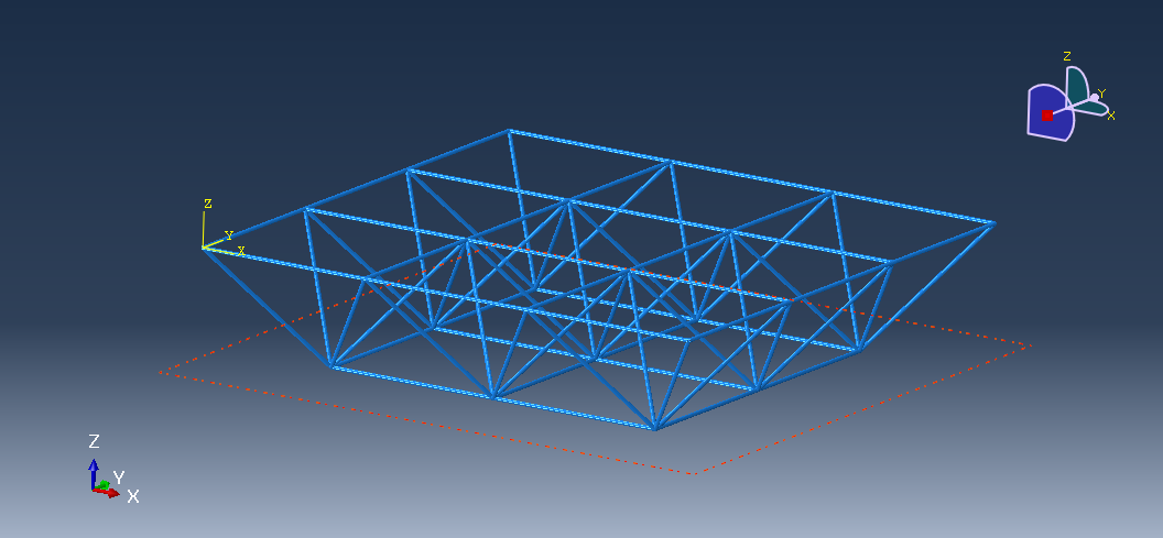 Abaqus 三维刚架与桁架模型分析的图11