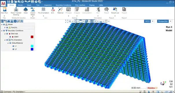 Moldex3D模流分析之Composite 2023 如何于Studio编辑RTM纤维布排向的图10