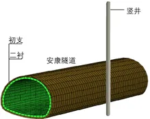 水渠修建下挖式竖井后对隧道的影响的图1