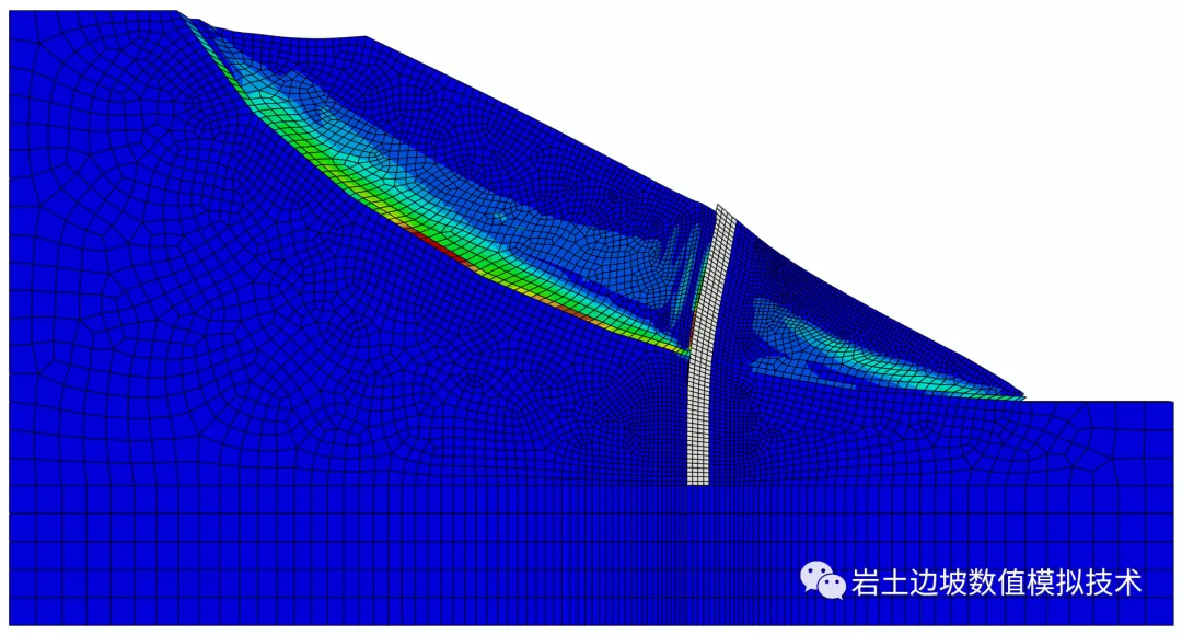 抗滑桩方案对滑坡防治效果的有限元数值模拟评价的图3