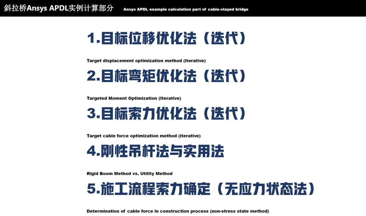 桥梁索结构底层原理与对应软件实操--ANSYS斜拉桥索力优化的图6