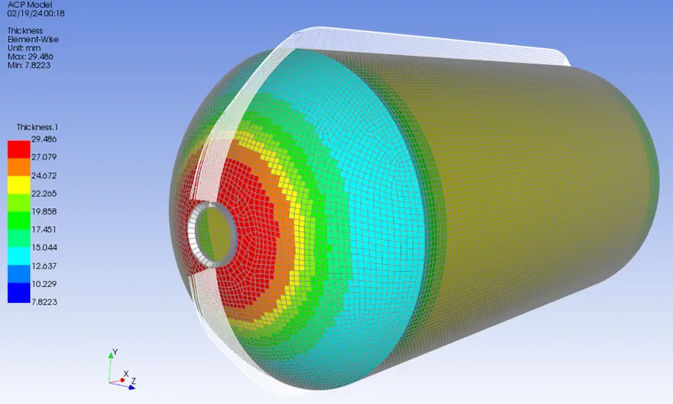 一文搞懂ANSYS_ACP复杂实体模型复合材料缠绕铺层设计（Ⅳ型储氢罐高精度建模及压力作用分析）的图3