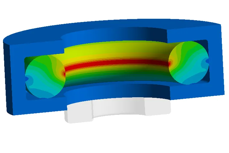 ANSYS workbench O型圈过盈配合接触分析
的图1