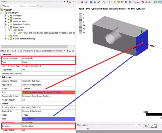 ANSYS不同单元类型连接专题（一）Solid-Beam单元的连接的图9