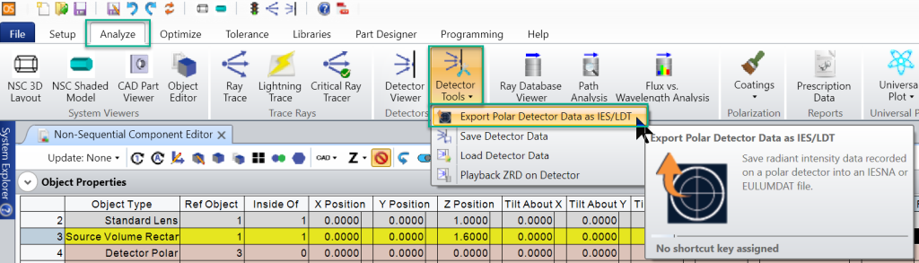 Ansys Zemax光学设计软件技术教程：用于照明设计中的探测器的图8