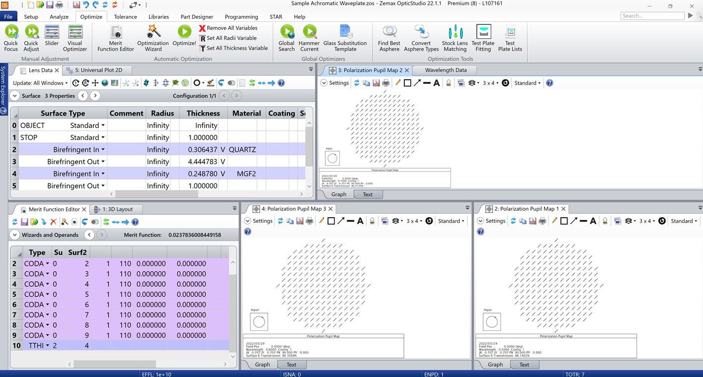 Ansys Zemax光学设计软件技术教程：如何在OpticStudio中建模和设计真实波片的图13