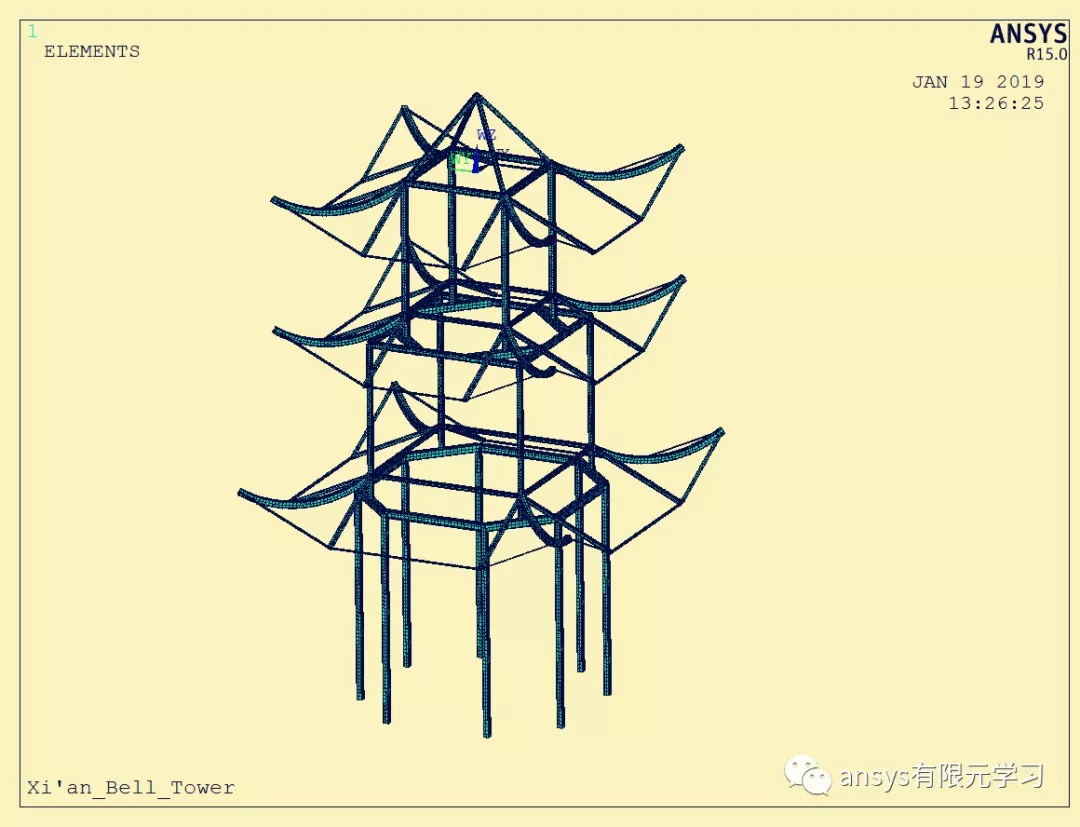 基于ANSYS的西安钟楼模型建立有限元求解（一）的图5