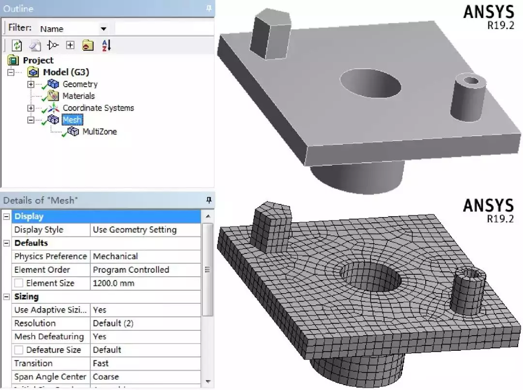 ANSYS Workbench Meshing网格划分的几种方法的图5