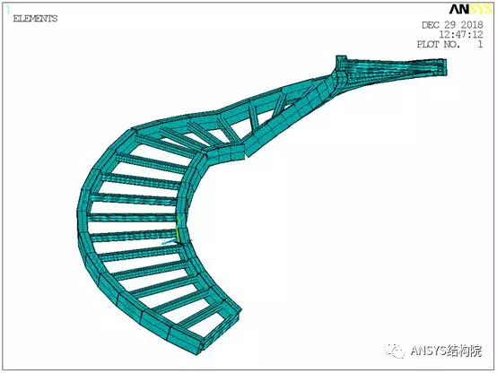 基于ANSYS某旋转楼梯结构受力分析的图3