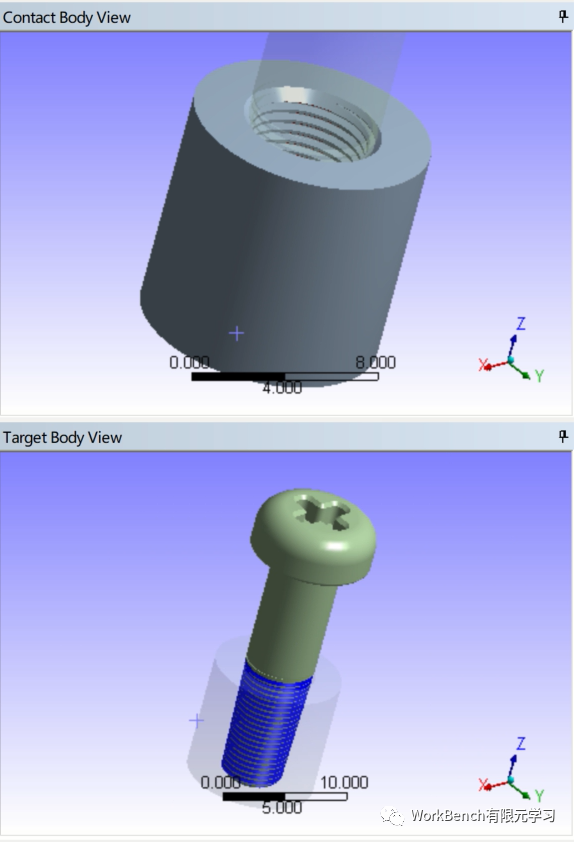 Ansys WorkBench 锥螺纹静力分析的图4